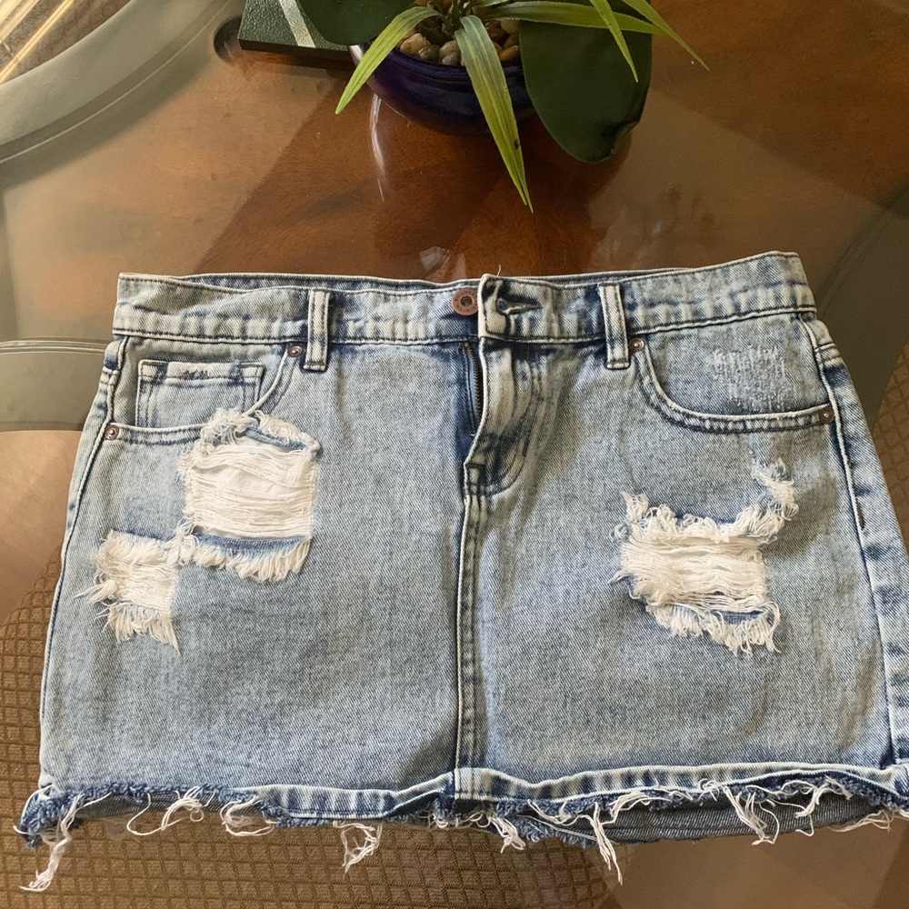 mini denim skirt